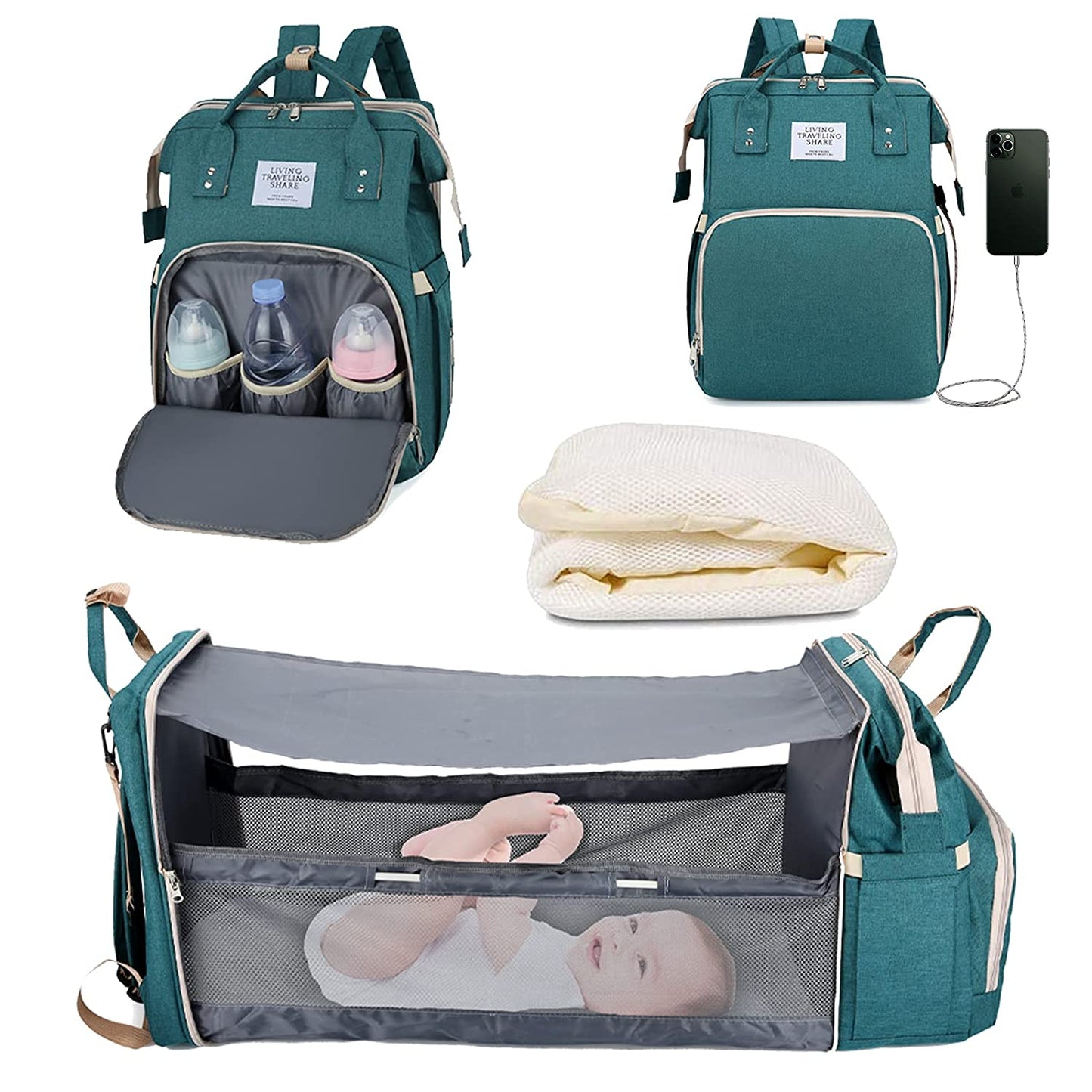 Sac à langer portatif | Berceau de voyage BabyNappy™ - Univers bb