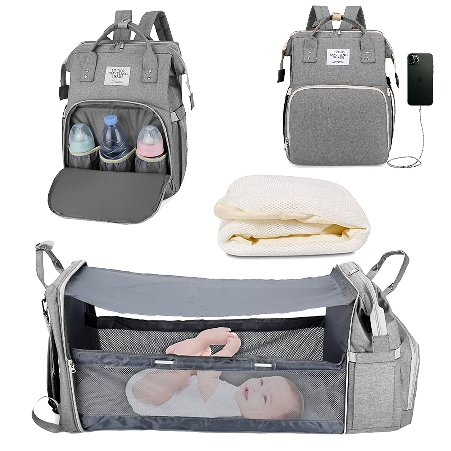 Sac à langer portatif | Berceau de voyage BabyNappy™ - Univers bb